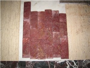 Red Flame Split Face Marble Tiles