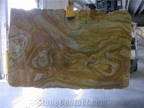 Polished Juparana Golden River Granite Slab(good P