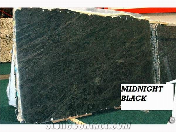 Polished Midnight Black Granite Slab(good Polished