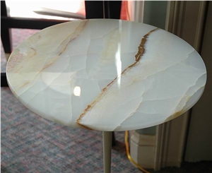 Polished White Onyx Table Top (good Price)