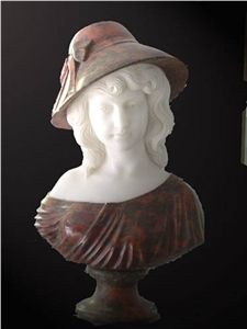 Manmade Marble Bust, Brown Marble Sculpture & Statue
