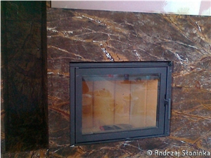 Rainforest Brown Marble Fireplace