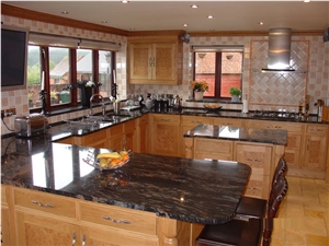 Brazil Granite Kitchen Countertops, Black Granite Kitchen Countertops