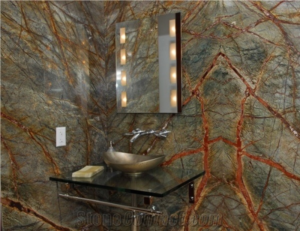 Rainforest Green Marble Bath Design