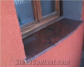 Window Sill in Multicolor Red Granite