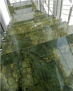 Rainforest Green Marble Stairs