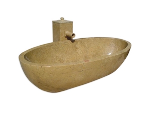 Byzantine Gold Travertine Bath Tub, Yellow Travertine
