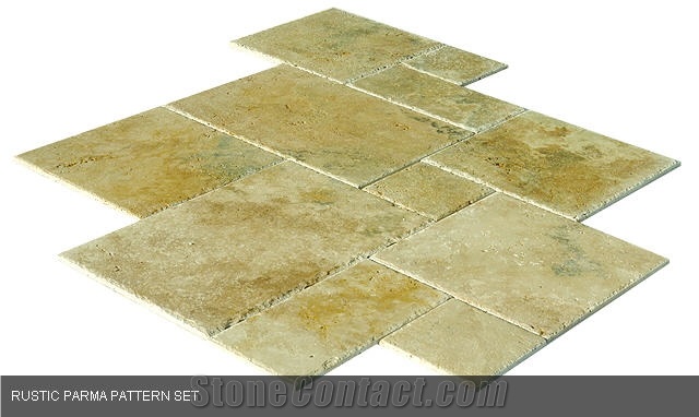 Rustic Parma Travertine Pattern Set, Slabs