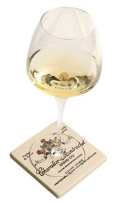 Bottle and Glass Coaster, Pierre De Bourgogne Beige Limestone Artifacts, Handcrafts