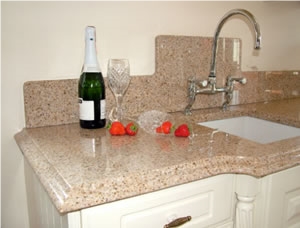 Kitchen Worktops Are Cut on a Bespoke Basis, Yellow Granite Kitchen Worktops