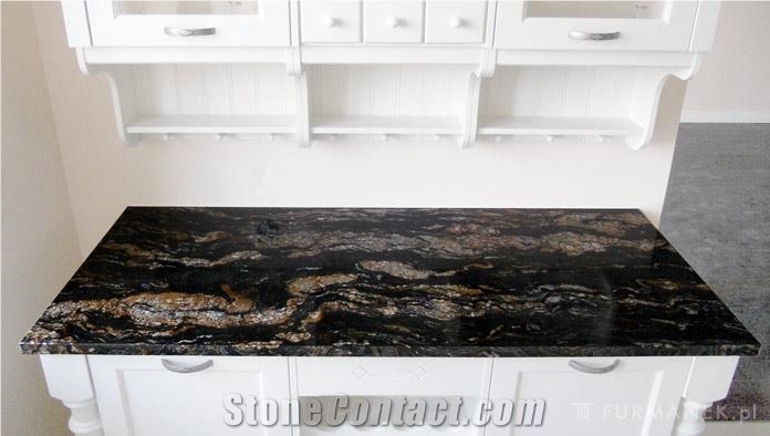 Magma Gold Countertops, Black Granite