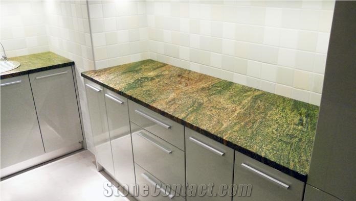 Verde Fuoco Countertops, Green Granite