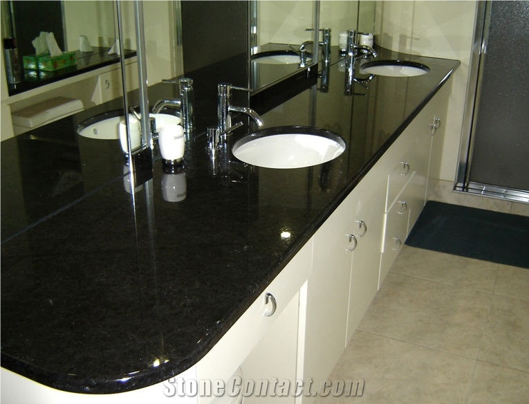 Black Granite Vanity Top, Shanxi Black Granite from United States