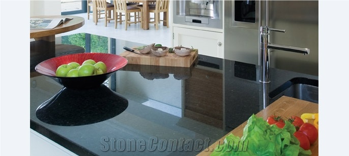 Nero Angola Kitchen Countertops, Black Granite