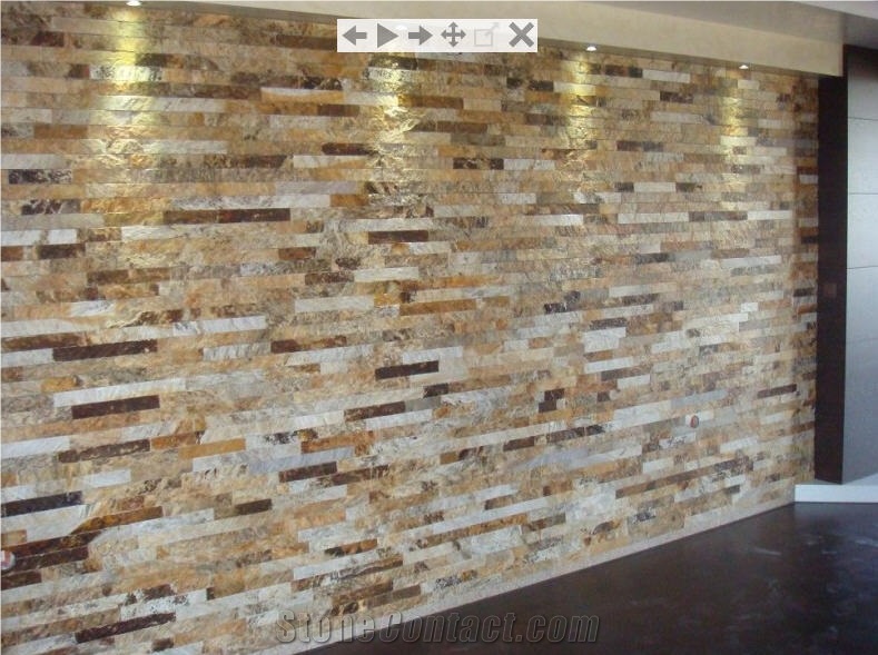 Gneiss Stone Facing and Cladding, Gneiss Gloria Yellow Cultured Stone