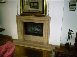 Fireplace Mantel, Breccia Limone Yellow Limestone