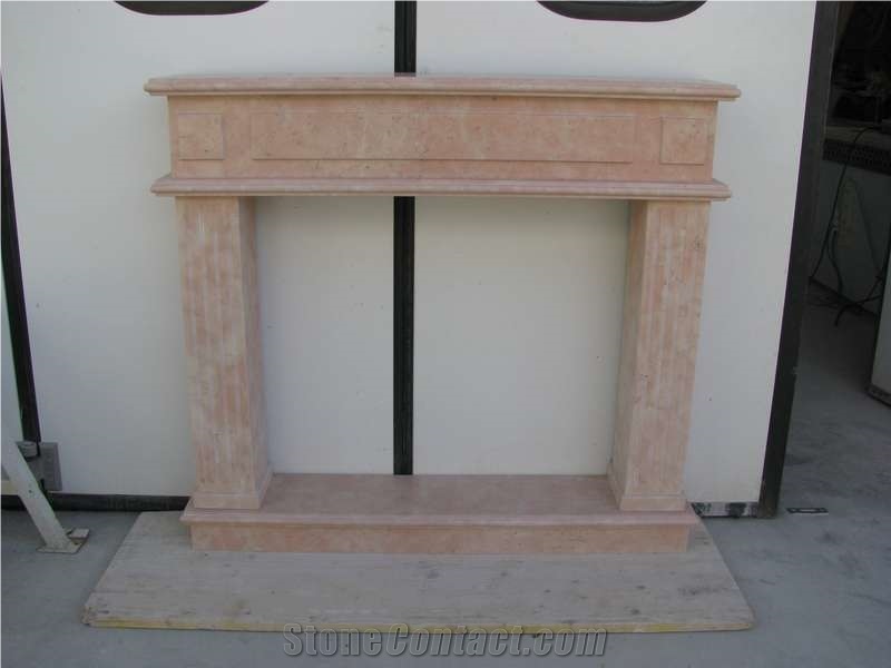 Fireplace Mantel, Breccia Limone Yellow Limestone