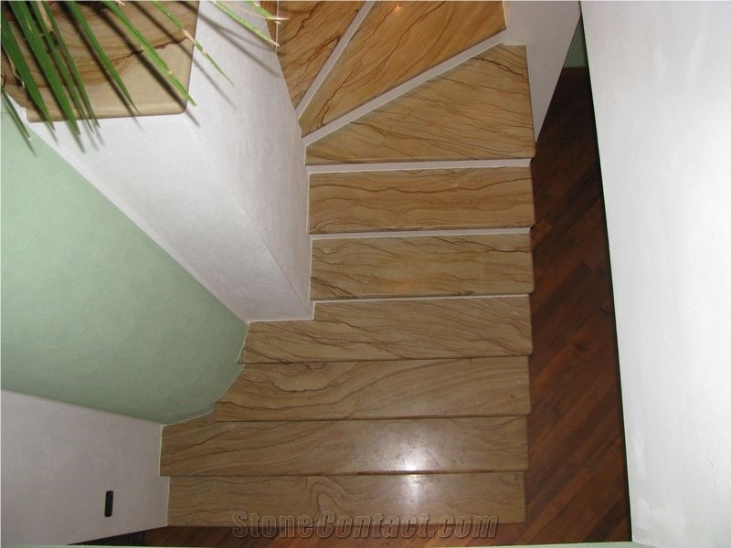 Pietra Di Manciano Sandstone Stairs, Yellow Sandstone