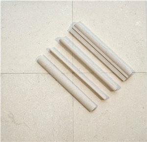 Creme Calais Tiles with Profiles, Spain White Limestone