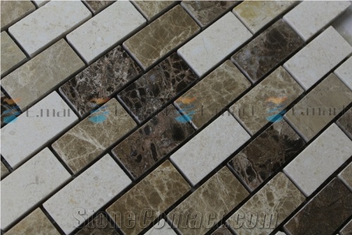 Supply and Wholesale Marble Mosaic TilesEMA045, Mosaic Tiles Brown Marble