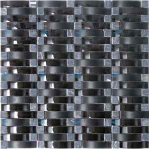 Supply Wave Marble Mix Glass Mosaic Tiles EM64CS01, Mosaic Tiles,stone Mosaic Tiles ,glass Mosai Black Marble Glass Mosaic