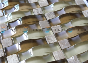 Supply Wave Marble Mix Glass Mosaic Tiles EM64CS02