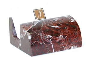 Rosa Lavonte Marble Business Card Holder, Rosso Levanto Red Marble Home Decor