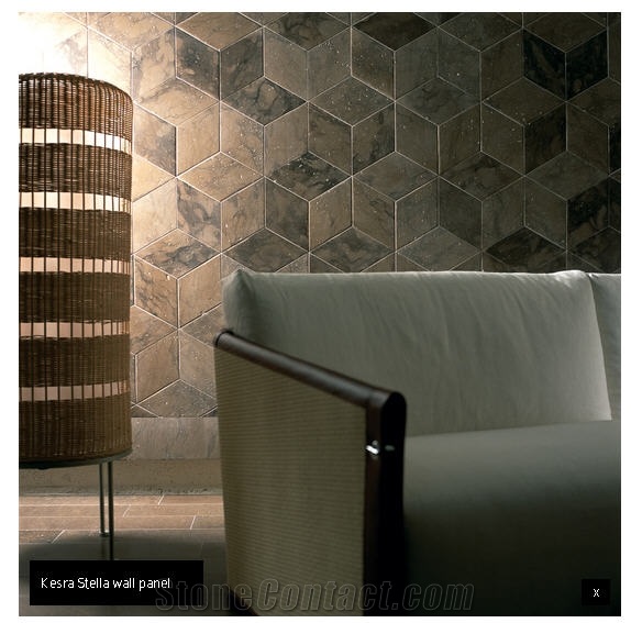 Kesra Stella Wall Panel Tiles, Caesar Brown Limestone