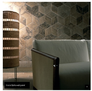 Kesra Stella Wall Panel Tiles, Caesar Brown Limestone