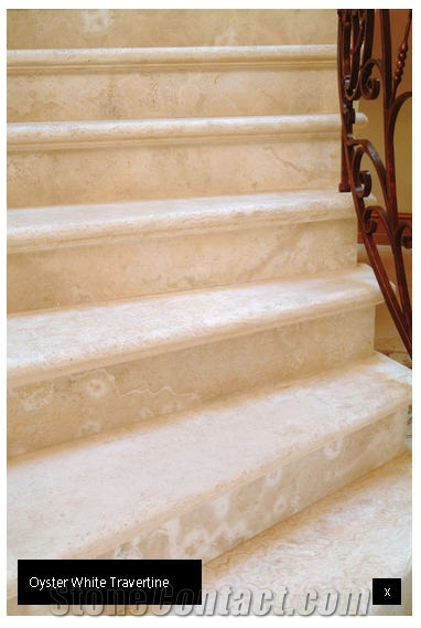 Oyster White Travertine Stairs