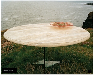 Sienna Stone Table Top, Siena Scuro Venato Beige Travertine