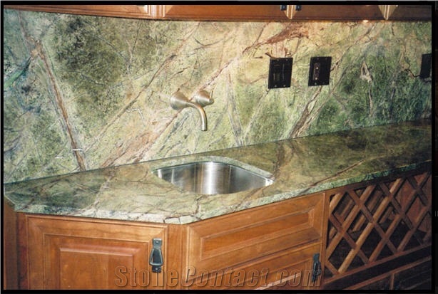 Rainforest Green Marble Kitchen Countertop