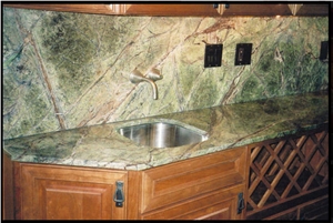 Rainforest Green Marble Kitchen Countertop