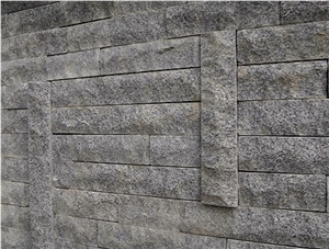 Tonalite Mushroomed Wall Stone, Oplotnica Sivi Grey Granite