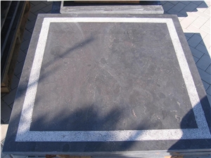 Bluestone Tabletop 100x100x3 with Engraving, Grey Blue Stone Tabletop