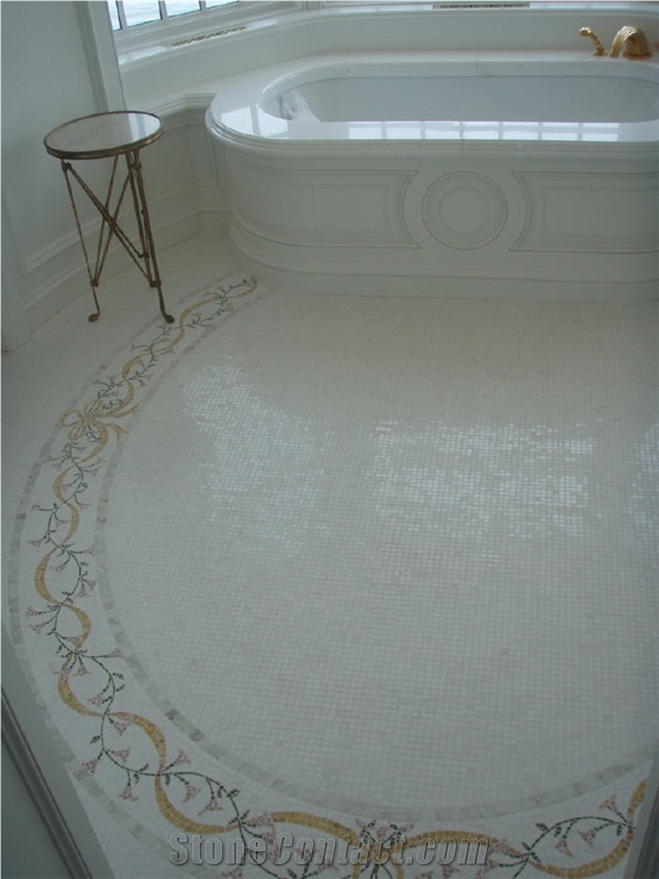 Stone Mosaic, Bianco Carrara White Marble