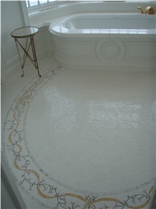 Stone Mosaic, Bianco Carrara White Marble
