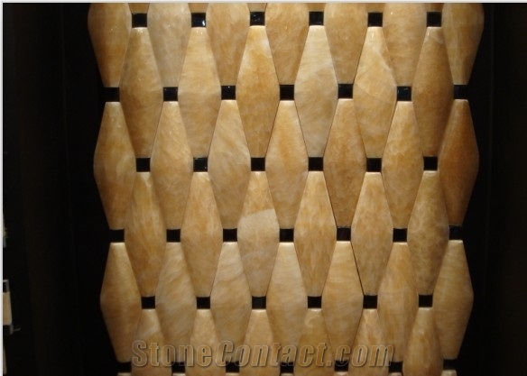 Stone Fair Hot Style Standard Size Yellow, Honey Yellow Onyx Mosaic