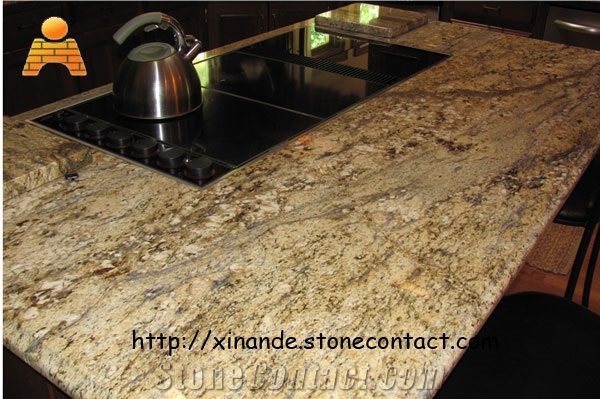 Kitchen Countertops, River Yellow Granite