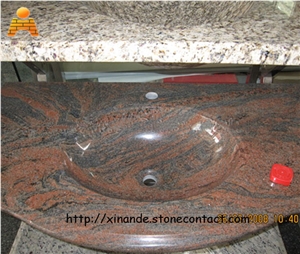 Red Multicolor Granite Vanities
