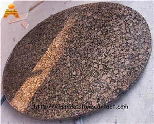 Round Tabletops, Tan Brown Granite