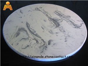 Round Tabletops, White Marble Tabletops