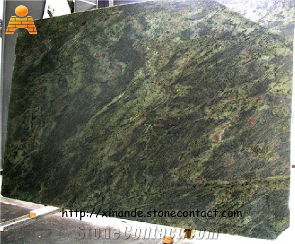 Verde Tropical Granite Slabs, Brazil
