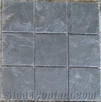 Black Mosaic Slate Tile, Natural Black Slate Mosaic