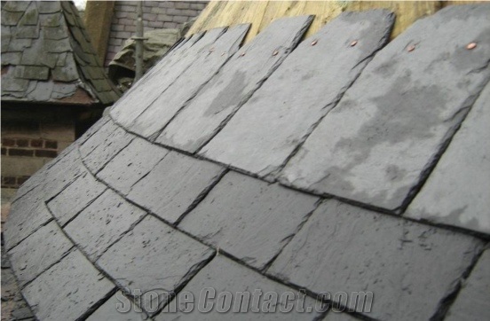 Natural Roofing Slate Tiles, Black Slate Roof Tiles