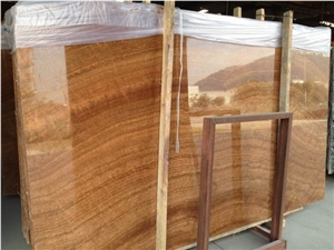 Wooden Line Marble Slab, Imperial Wood Vein Yellow Marble