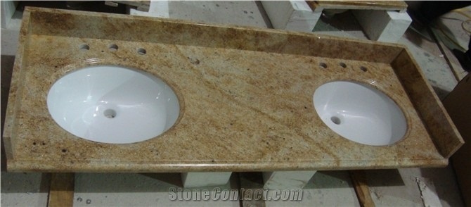 Countertop, Yellow Granite Bath Tops