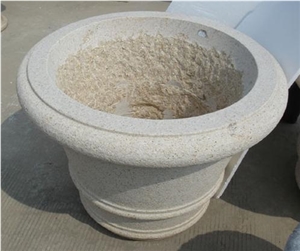 Flowerpot, White Granite Pot