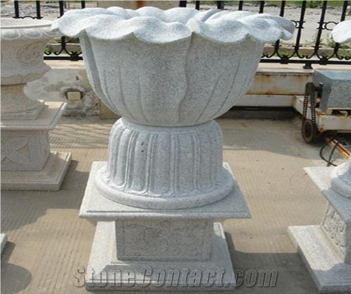 Flowerpot, White Granite Pot