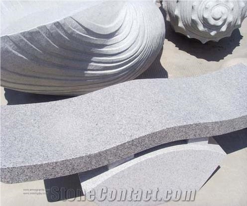 Granite Stone Table and Bench, Grey Granite Bench